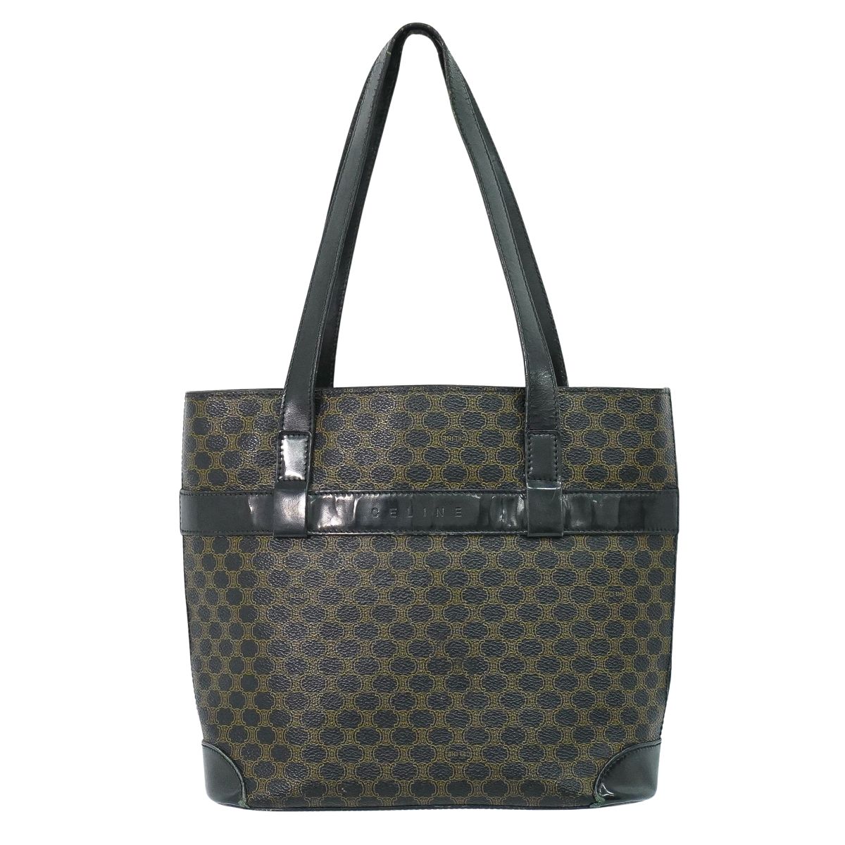 CELINE マカダム トートバッグ ブラック ブラウン