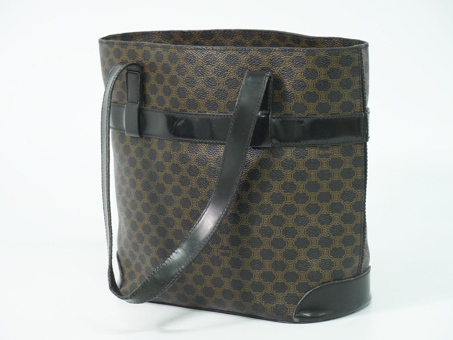 CELINE マカダム トートバッグ ブラック ブラウン