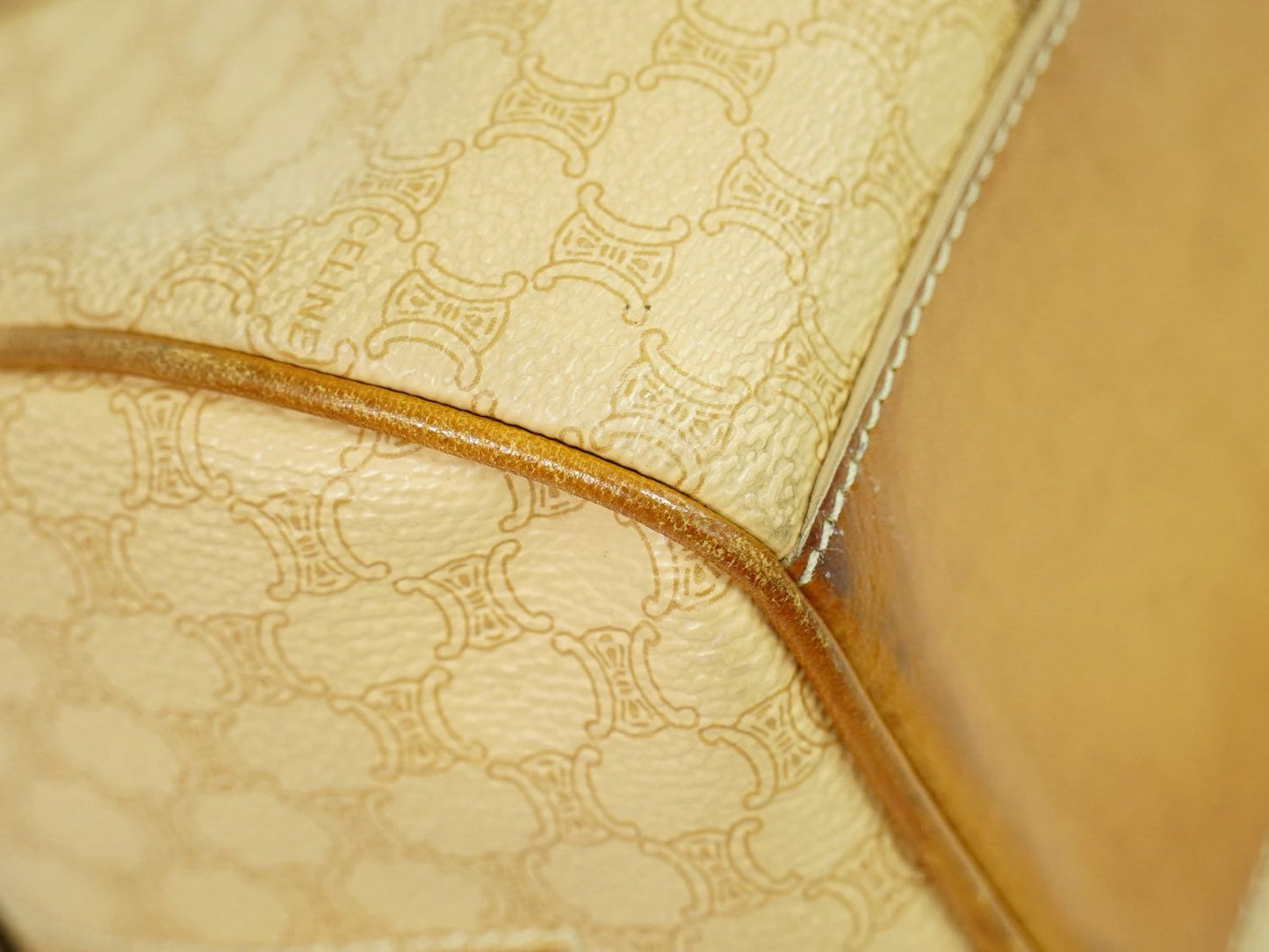 CELINE マカダム ハンドバッグ ベージュ