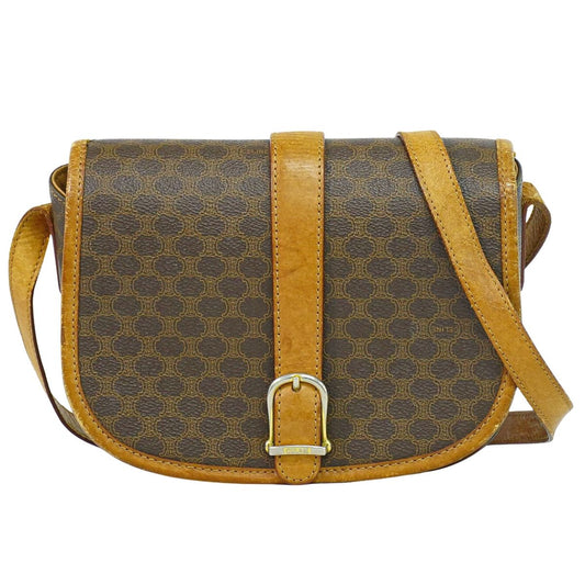 CELINE マカダム ショルダーバッグ ブラウン