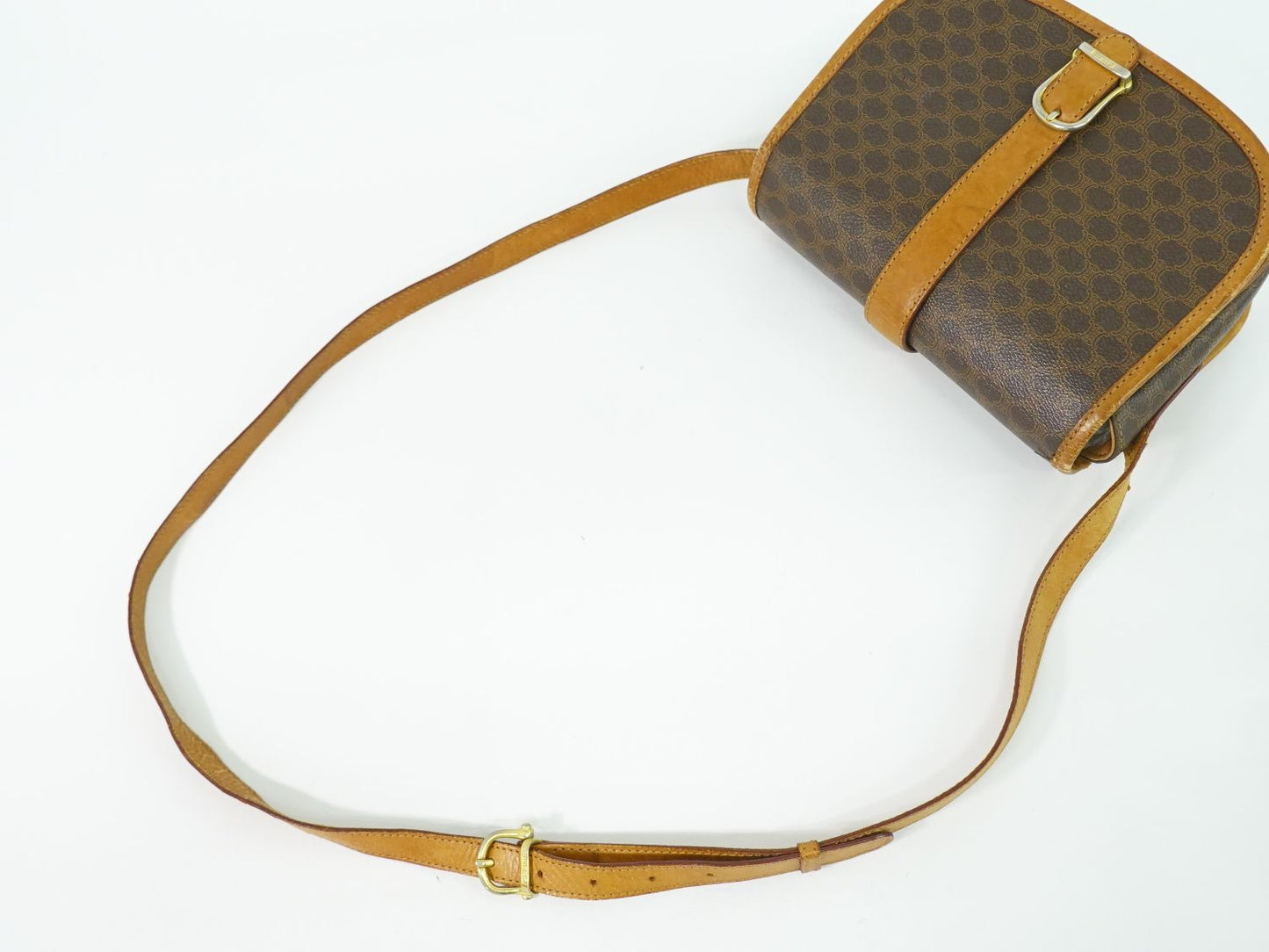 CELINE マカダム ショルダーバッグ ブラウン