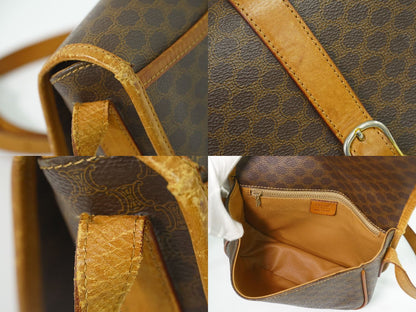 CELINE マカダム ショルダーバッグ ブラウン