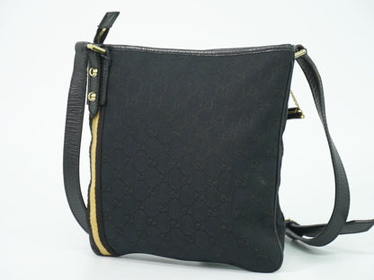 GUCCI シェリーライン GGキャンバス ショルダーバッグ ブラック 144388