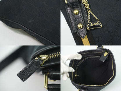 GUCCI シェリーライン GGキャンバス ショルダーバッグ ブラック 144388