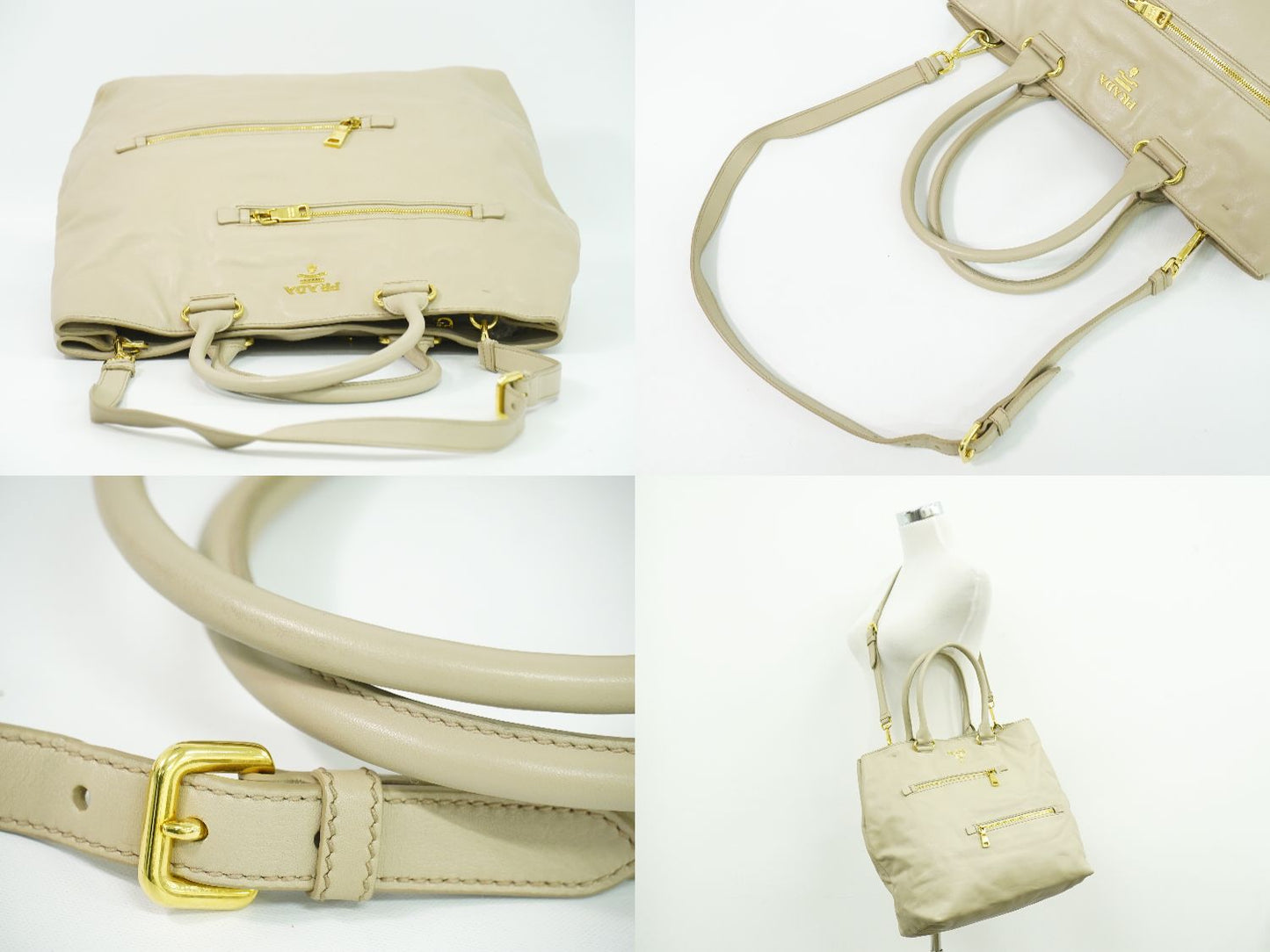 PRADA 2WAY ショルダーバッグ ベージュ BR4693