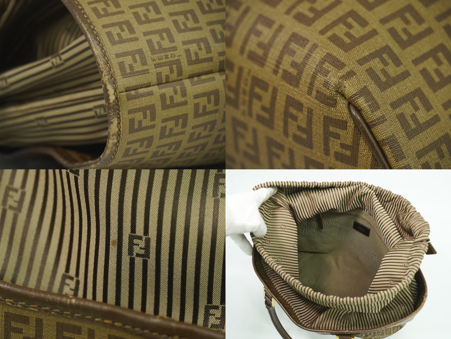 FENDI ズッキーノ トートバッグ ブラウン 8BH240