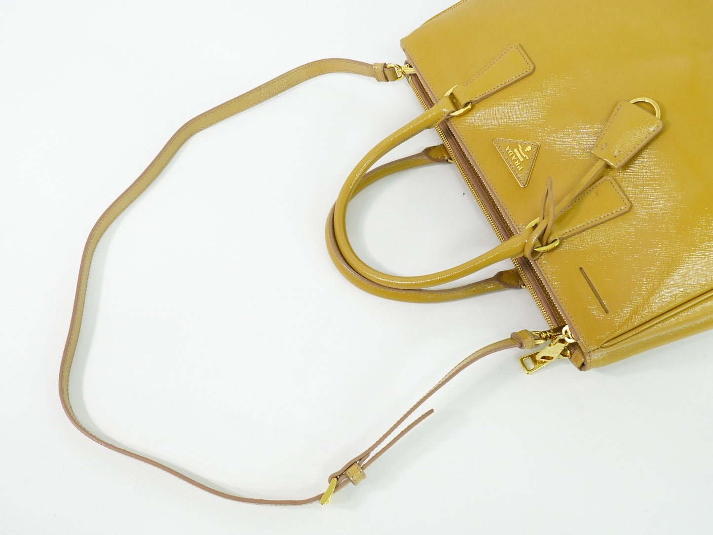 PRADA ガレリア ラージ 2WAY ショルダーバッグ キャメル 1BA274