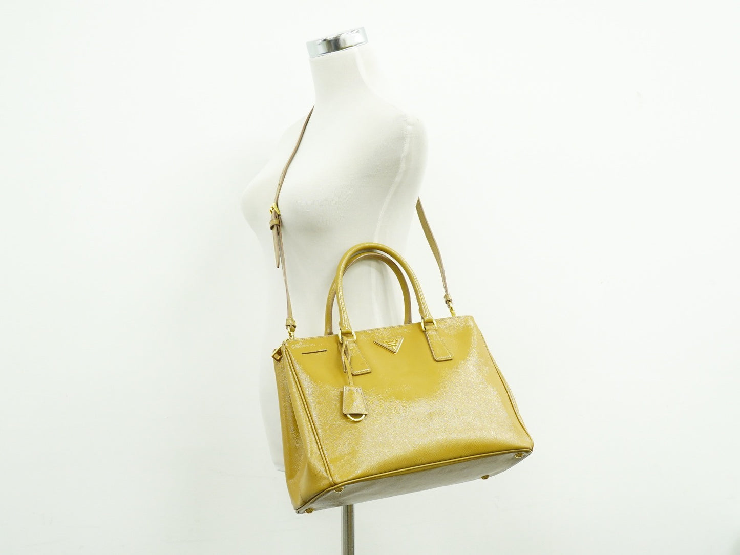 PRADA ガレリア ラージ 2WAY ショルダーバッグ キャメル 1BA274