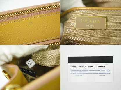 PRADA ガレリア ラージ 2WAY ショルダーバッグ キャメル 1BA274