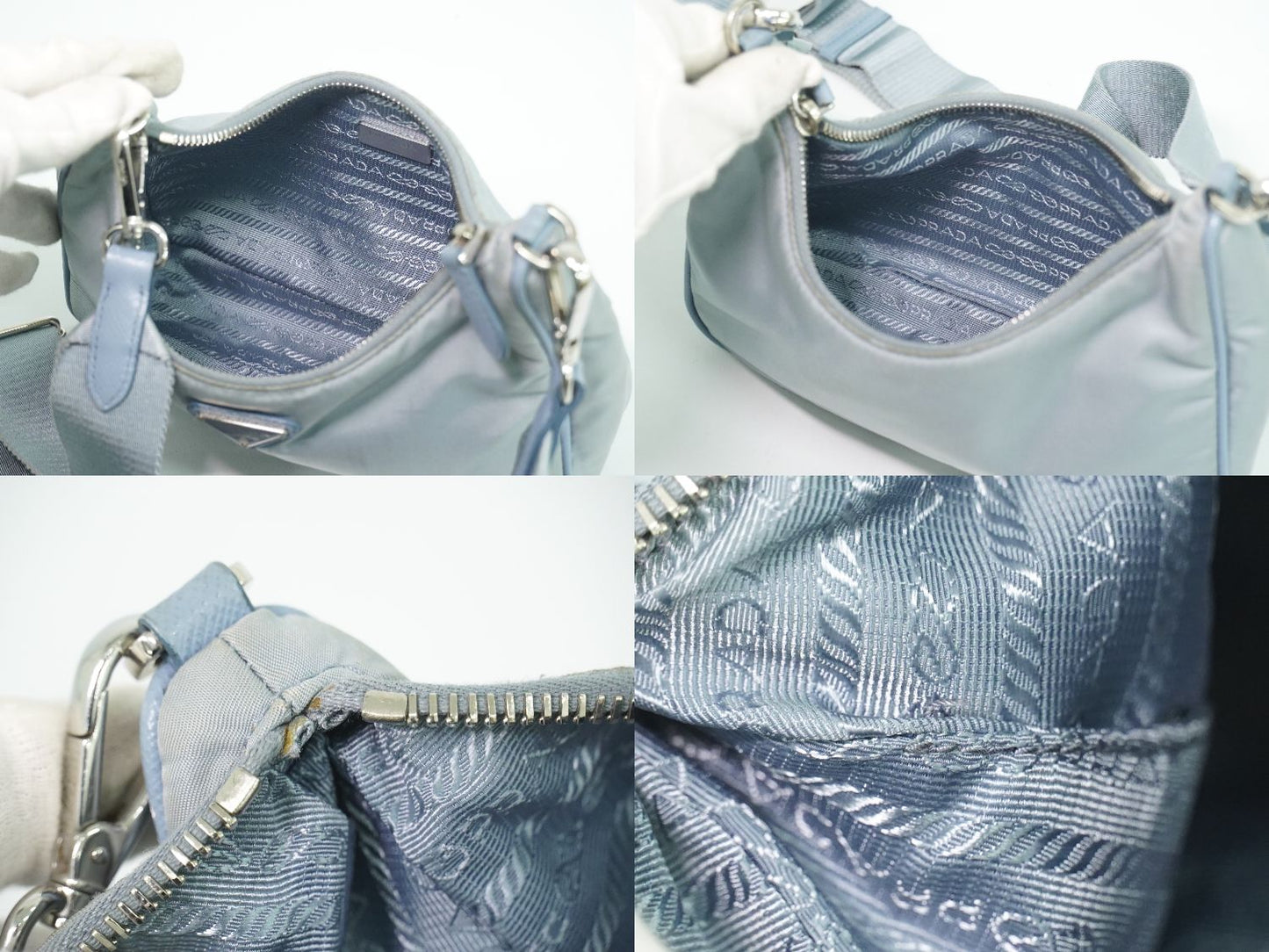 PRADA Re-Edition 2005 ショルダーバッグ ライトブルー