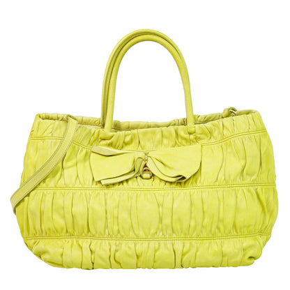 PRADA リボン 2WAY ショルダーバッグ イエロー