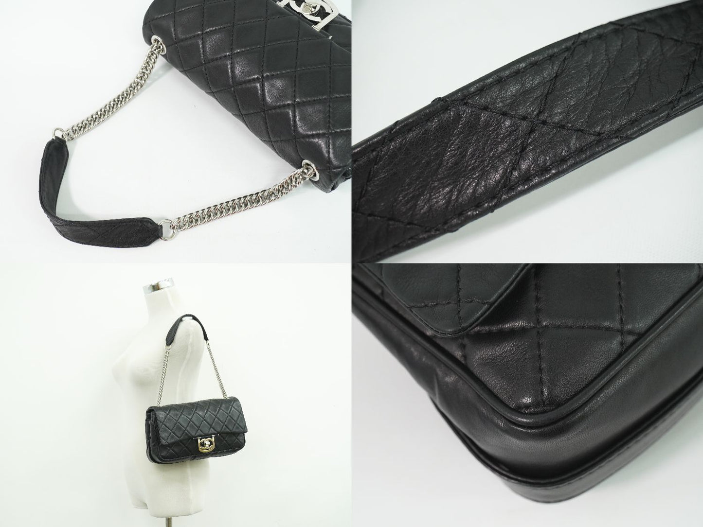 CHANEL ココマーク マトラッセ ショルダーバッグ ブラック