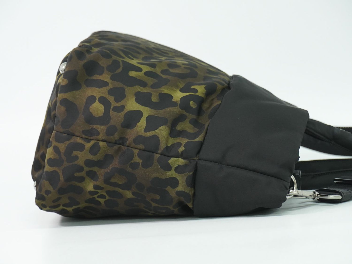 PRADA レオパード柄 2WAY ショルダーバッグ カーキ ブラック