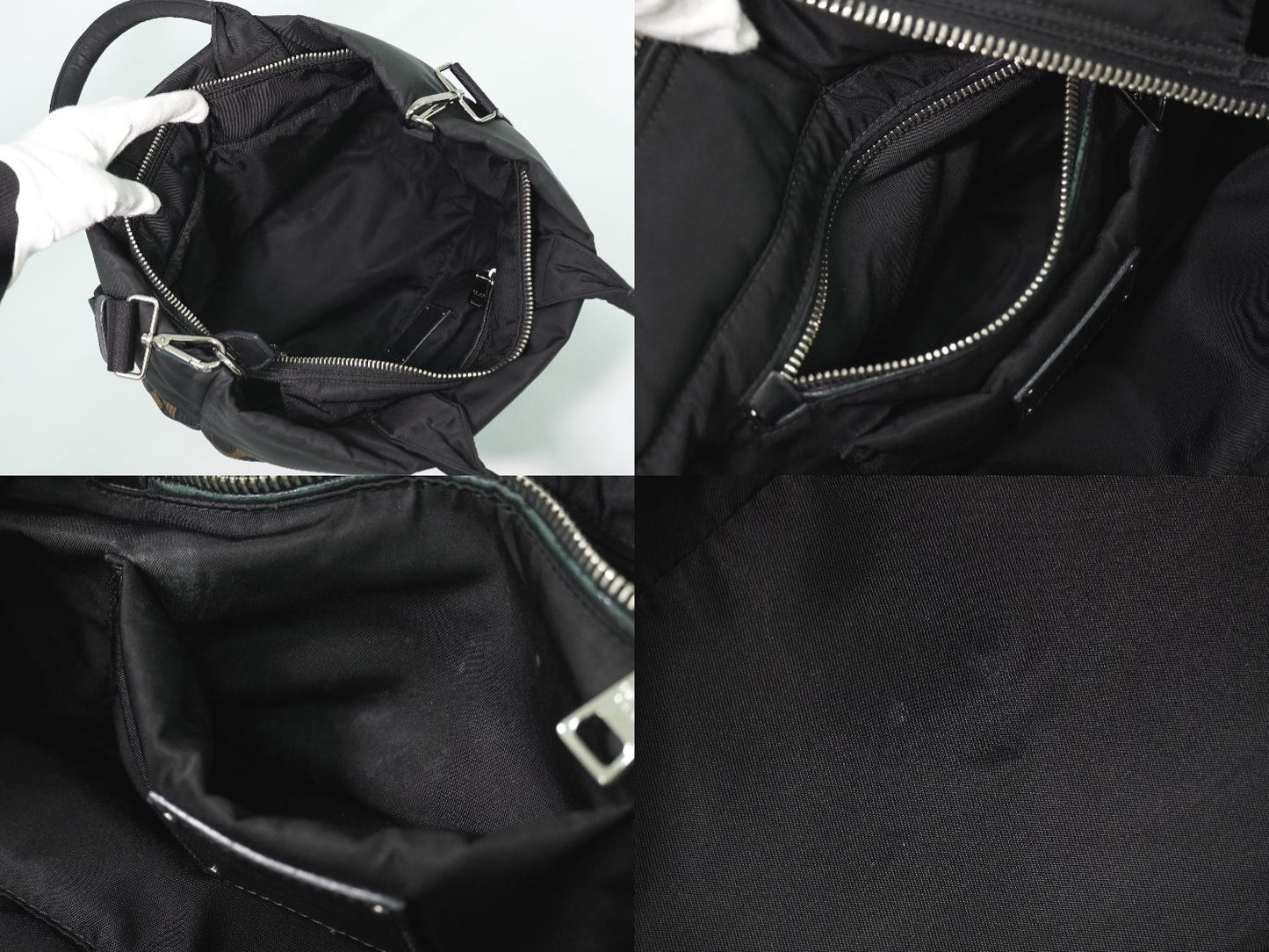 PRADA レオパード柄 2WAY ショルダーバッグ カーキ ブラック