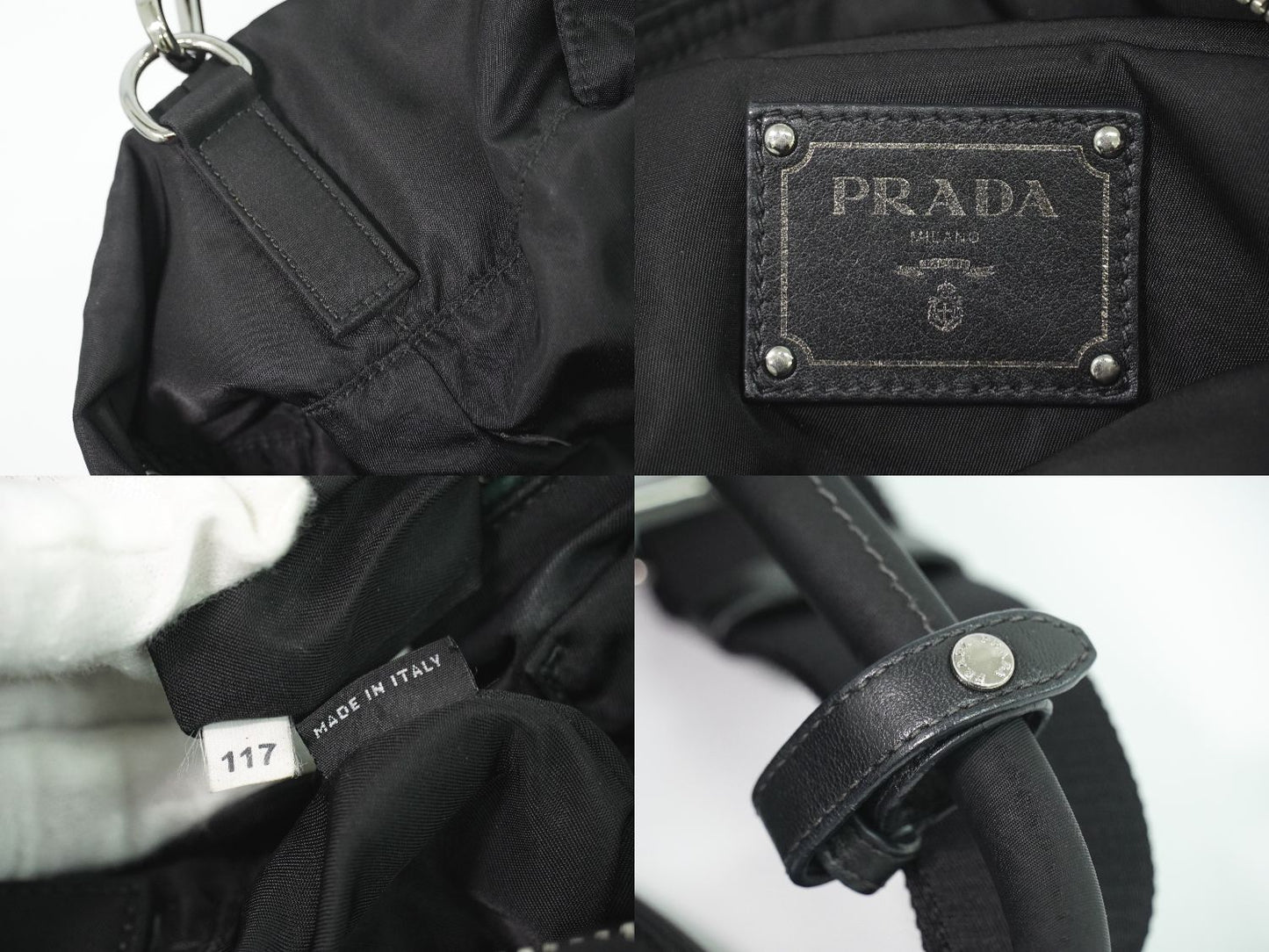 PRADA レオパード柄 2WAY ショルダーバッグ カーキ ブラック