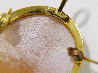 カメオ 750 YG ブローチ ペンダントトップ ブラウン ホワイト