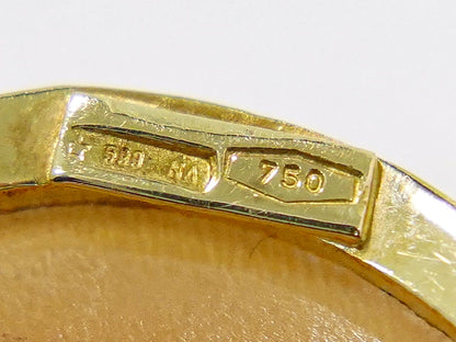 カメオ 750 YG ブローチ ペンダントトップ ブラウン ホワイト