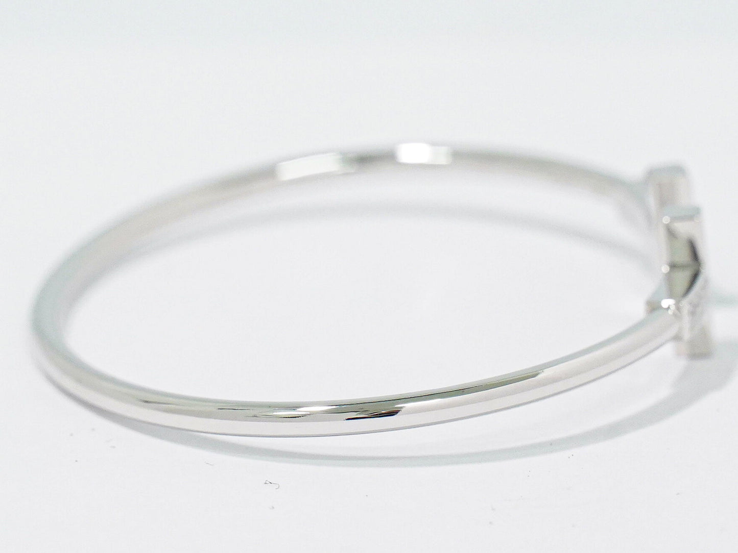 TIFFANY & Co. Tワイヤー ターコイズ ダイヤモンド 0.11ct Au 750 WG ブレスレット ブルー