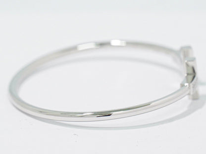 TIFFANY & Co. Tワイヤー ターコイズ ダイヤモンド 0.11ct Au 750 WG ブレスレット ブルー