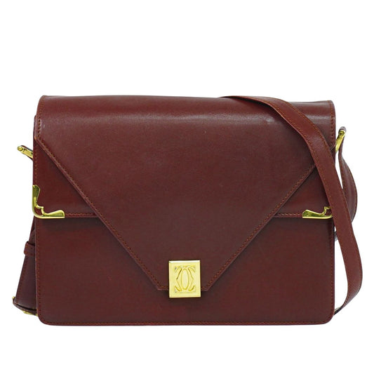 Cartier マストライン ショルダーバッグ ボルドー