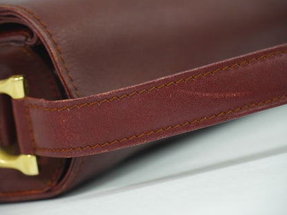 Cartier マストライン ショルダーバッグ ボルドー
