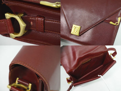 Cartier マストライン ショルダーバッグ ボルドー
