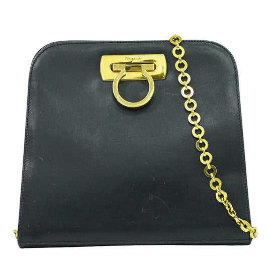 Salvatore Ferragamo ガンチーニ ショルダーバッグ ネイビー