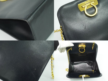 Salvatore Ferragamo ガンチーニ ショルダーバッグ ネイビー