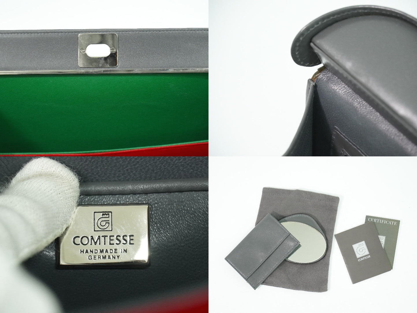 COMTESSE ホースヘアー ハンドバッグ グレー