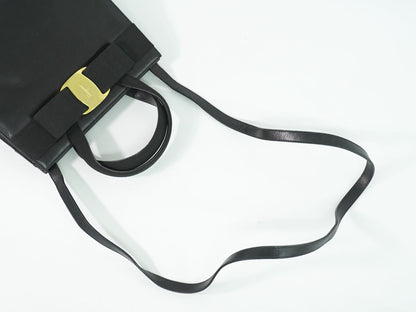 Salvatore Ferragamo ヴァラ リボン 2WAY ショルダーバッグ ブラック