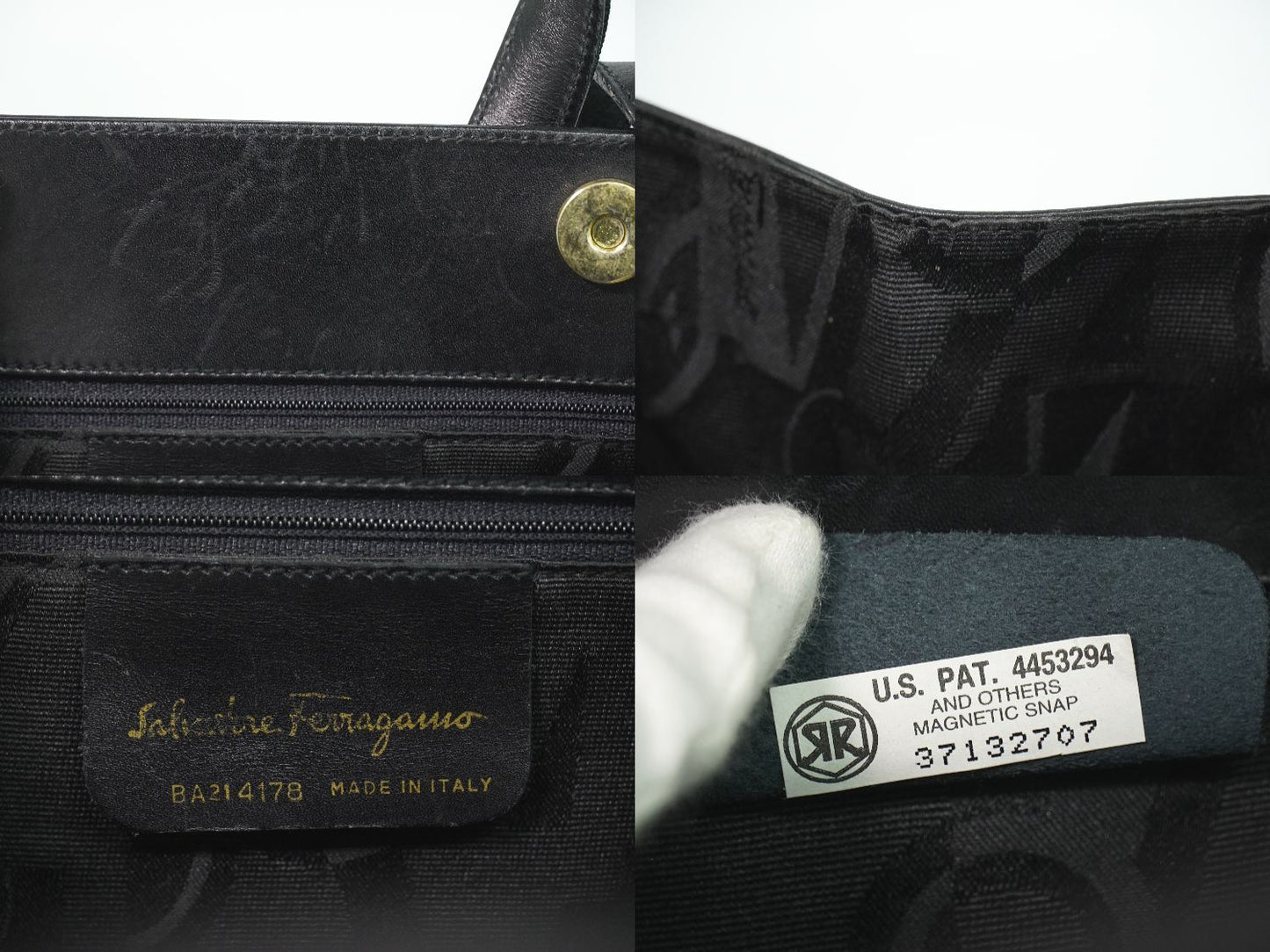 Salvatore Ferragamo ヴァラ リボン 2WAY ショルダーバッグ ブラック