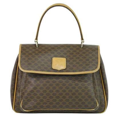CELINE マカダム ハンドバッグ ブラウン