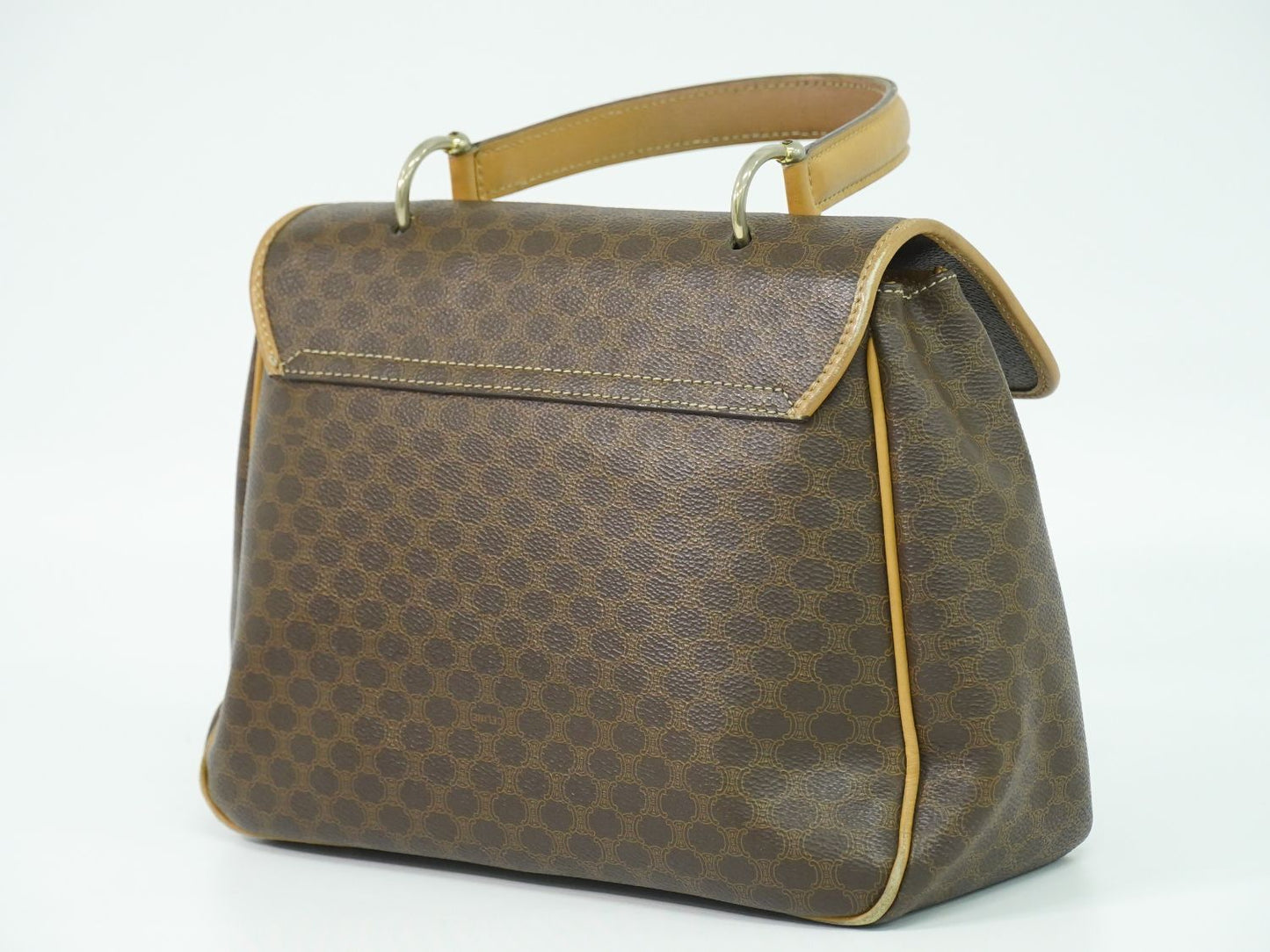 CELINE マカダム ハンドバッグ ブラウン