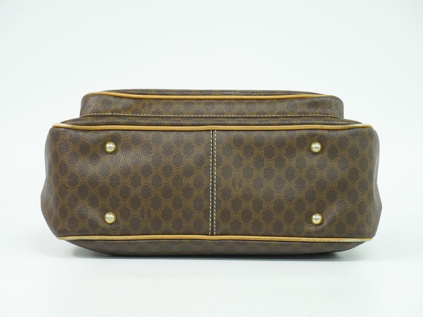 CELINE マカダム ハンドバッグ ブラウン