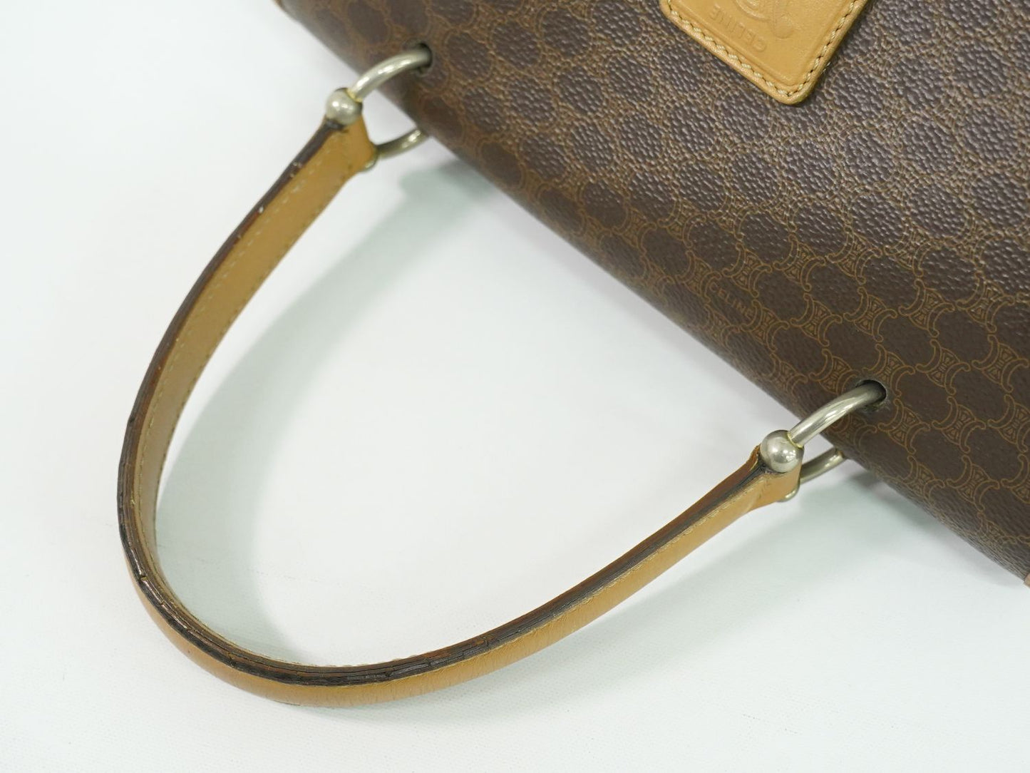 CELINE マカダム ハンドバッグ ブラウン