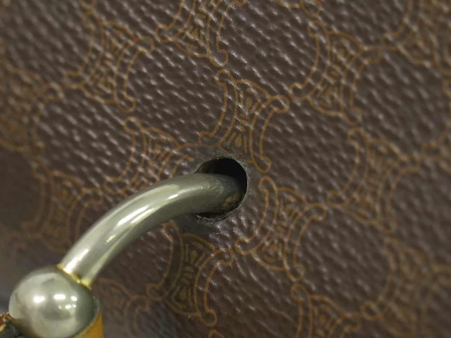 CELINE マカダム ハンドバッグ ブラウン