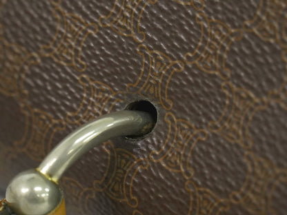 CELINE マカダム ハンドバッグ ブラウン