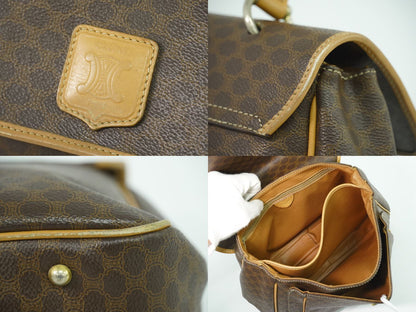 CELINE マカダム ハンドバッグ ブラウン