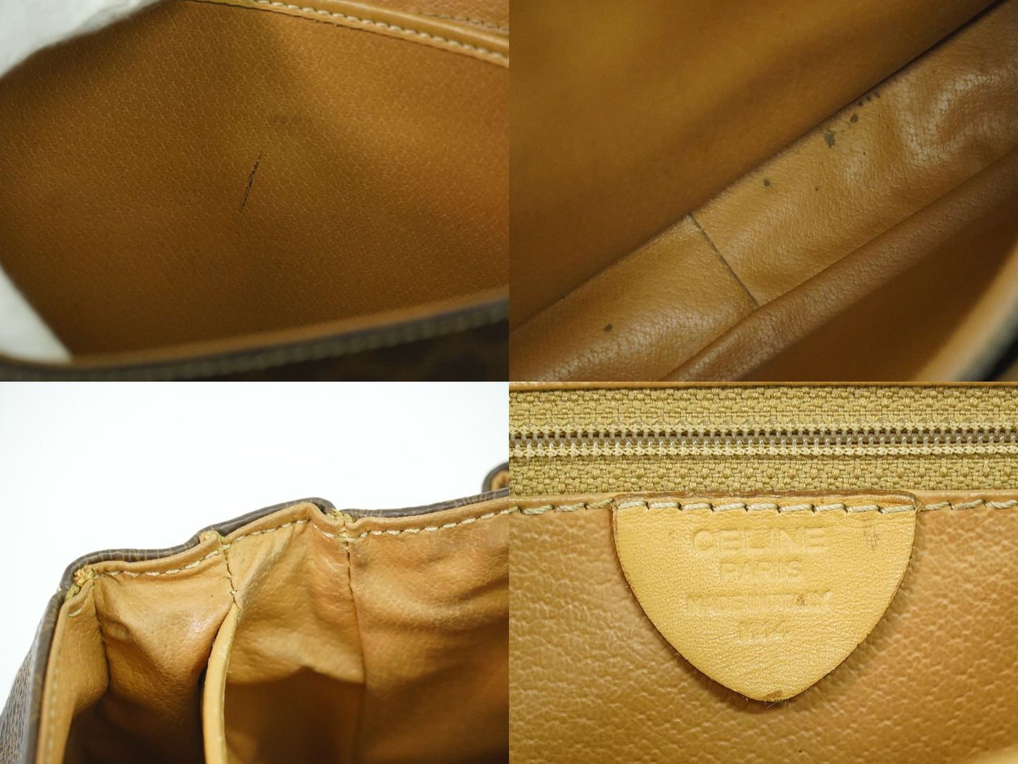 CELINE マカダム ハンドバッグ ブラウン