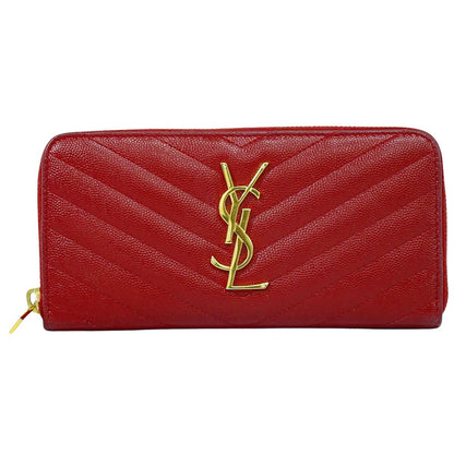 SAINT LAURENT YSL ロゴ カサンドラ 長財布 レッド