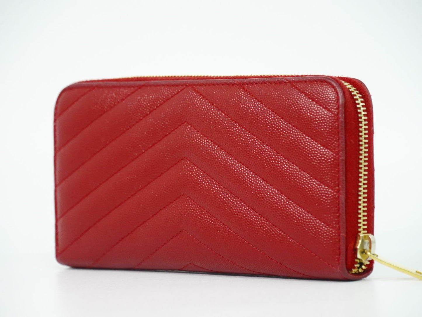 SAINT LAURENT YSL ロゴ カサンドラ 長財布 レッド