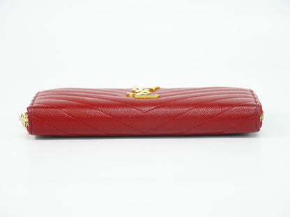SAINT LAURENT YSL ロゴ カサンドラ 長財布 レッド