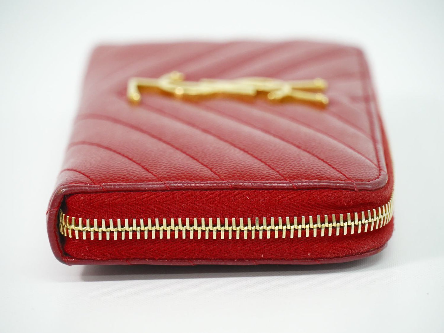 SAINT LAURENT YSL ロゴ カサンドラ 長財布 レッド
