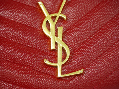 SAINT LAURENT YSL ロゴ カサンドラ 長財布 レッド
