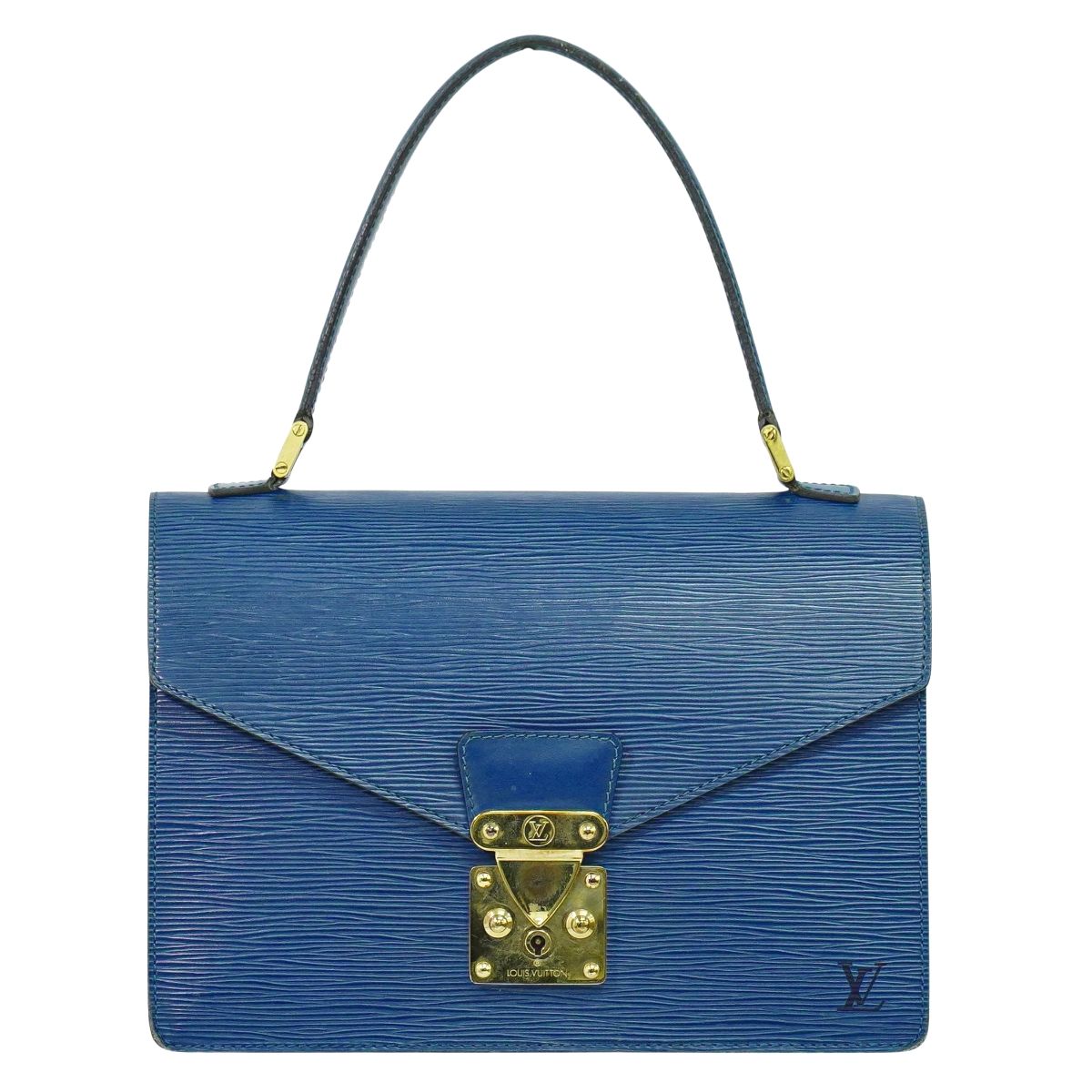 LOUIS VUITTON コンコルド エピ レザー ハンドバッグ トレドブルー M52135