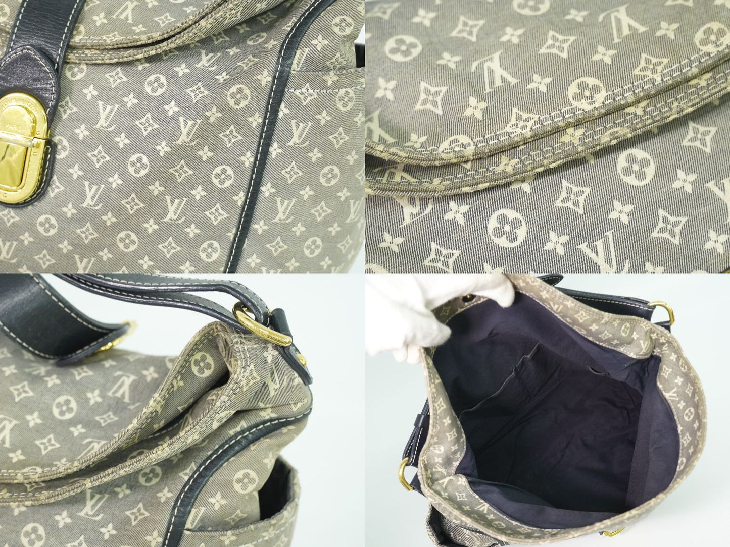 LOUIS VUITTON ロマンス モノグラム イディール ショルダーバッグ アンクル ネイビー M56700
