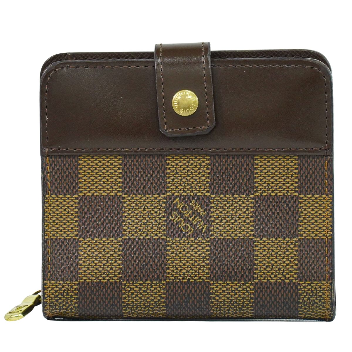 LOUIS VUITTON コンパクト ジップ ダミエ エベヌ 折財布 N61668