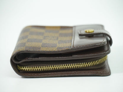 LOUIS VUITTON コンパクト ジップ ダミエ エベヌ 折財布 N61668