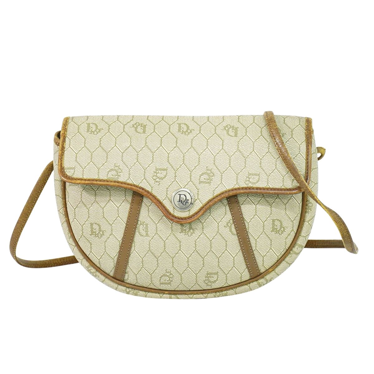 Christian Dior ハニカム柄 ショルダーバッグ ベージュ