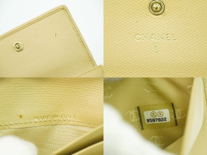 CHANEL ココマーク ココボタン 折財布 ベージュ